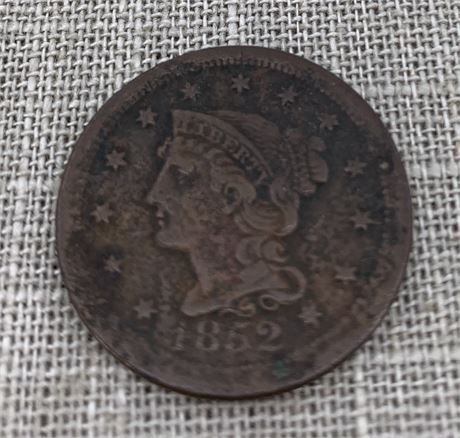 1852 Liberty Head Large Cent US Coin