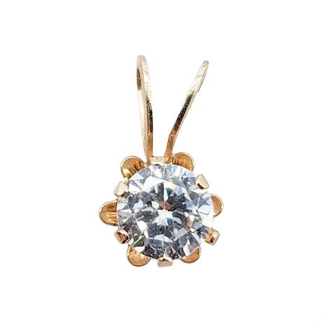 Vintage JACMEL 10K Gold CZ Pendant
