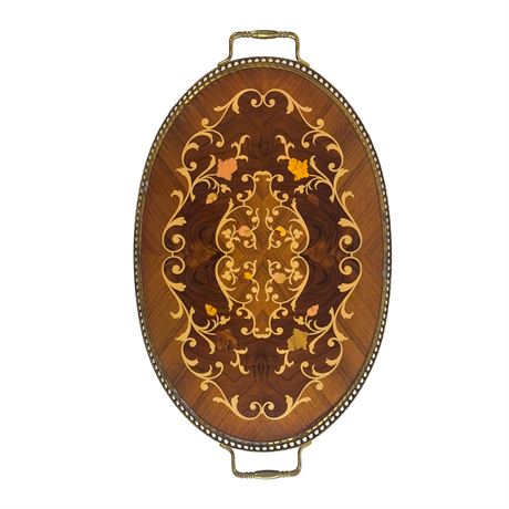Vintage Italian Lacquered Inlaid Tray