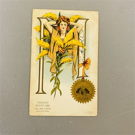 1907 Missouri State Girl Postcard