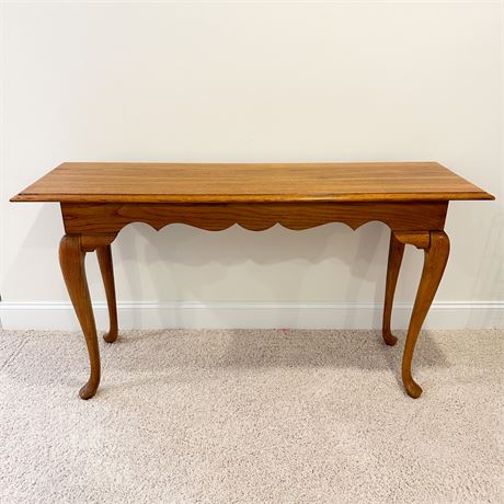 Vintage Oak French Country Style Console Table