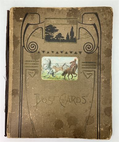 Antique Early Art Deco Native American Indian & Horse Postcard Book