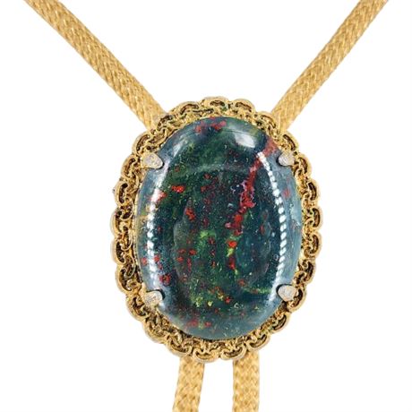 Vintage Bloodstone Bolo Tie