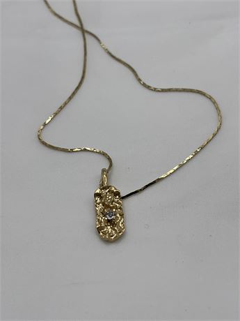 Gold plated simulated diamond 18 inch necklace
