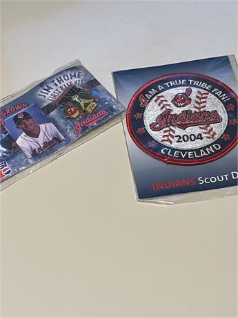 JIM THOME first base number 25 and Indian scout day patch lot