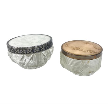 Set of 2 VTG Dressing Table Jars