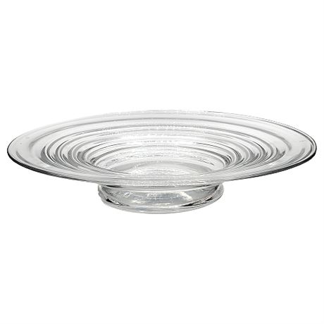 Ribbed Clear Glass Serving Platter