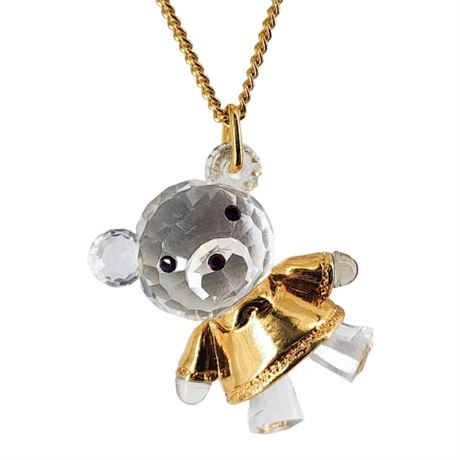 SWAROVSKI Crystal Memories Teddy Bear Girl Pendant Necklace