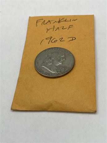 1962D Franklin half dollar