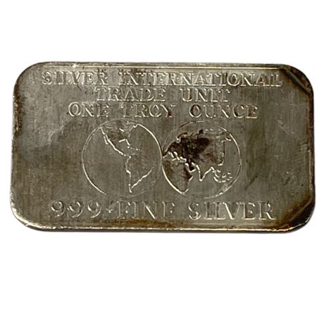 Silver International Trade Unit 1 OZ .999 Silver Bar