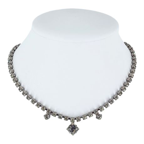 Vintage Prong Set Rhinestone Necklace