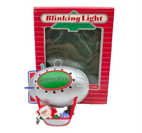 VTG 1987 Hallmark, Blinking Ornament, Good Year Blimp