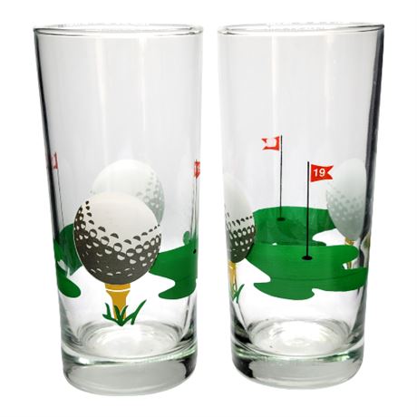 Vintage Indiana Glass 19th Hold Golf Tumblers