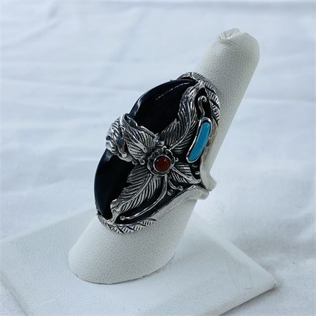 INSANE 19g Navajo Bear Claw Sterling Ring Size 8