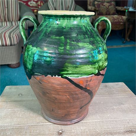 Large Pottery Double Handled Vase
