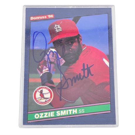 Ozzie Smith Autographed Baseball Card