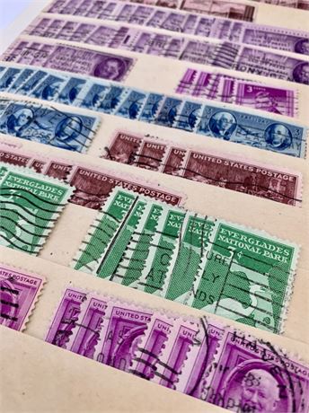 104 Vintage 3 cent Postmarked, Cancelled, US Postage Stamps