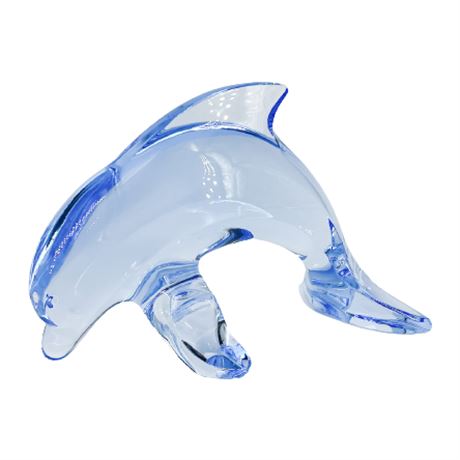 Val St Lambert Blue Crystal Dolphin