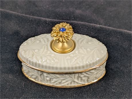Lenox September Oval Porcelain Trinket Box