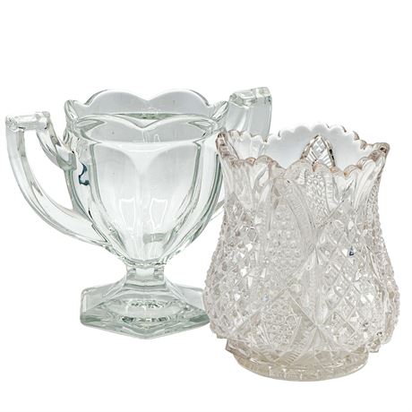 Lot of Two Decorative Crystal Cups/Jars
