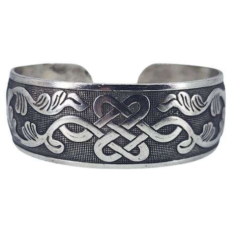 Silver Tone Tibetan Knot Cuff Bracelet