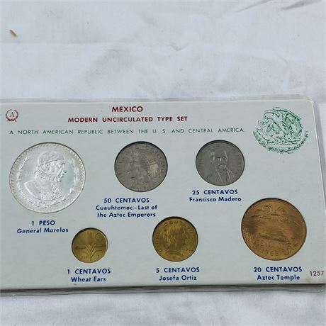 1965 Mexico Uncirculated Coin Set
