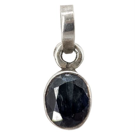 Artisan Made Sterling Silver Sapphire Pendant