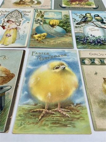 9 pc 1908-1914 Antique Easter Postcard Ephemera Correspondence Lot