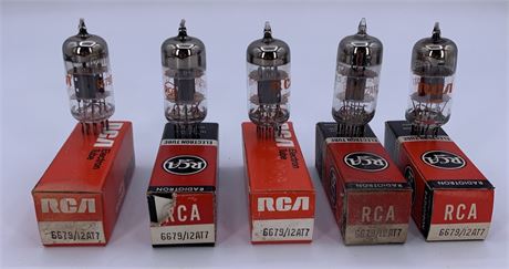 5 NOS RCA 6679/12AT7 Electron Tubes with Boxes