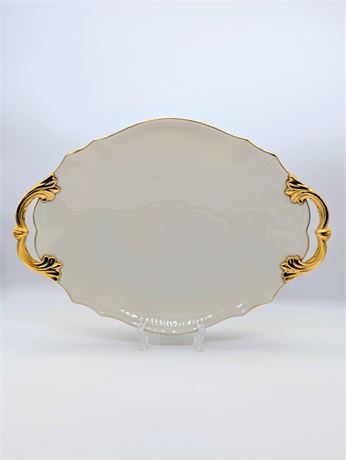 Large Lenox USA "Valencia" Oval Platter 24K Gold Painted Handles
