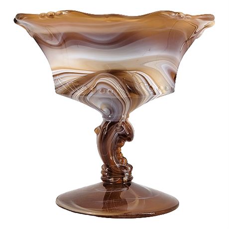 Imperial Glass Waverly Caramel Slag Dolphin Footed Open Jam/Jelly Compote