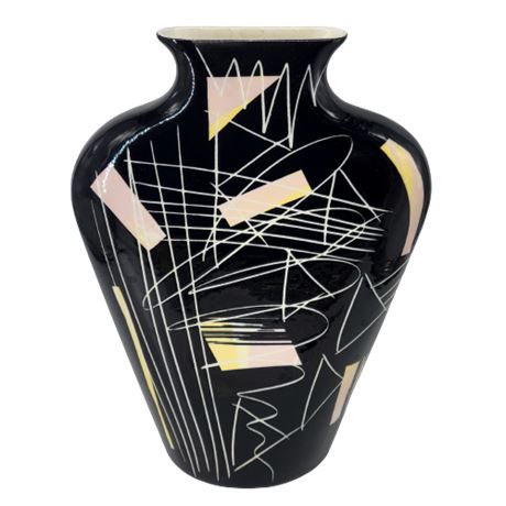 Nora Fenton Small Black Abstract Pottery Vase