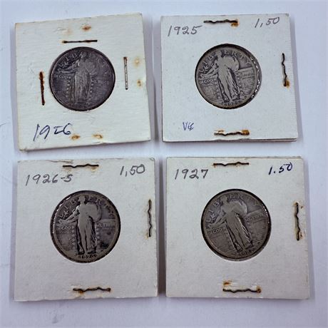 4 Standing Liberty Quarters