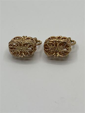 NAPIER Vintage, gold plated clip earrings