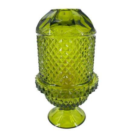 Viking Art Glass Green Fairy Lamp
