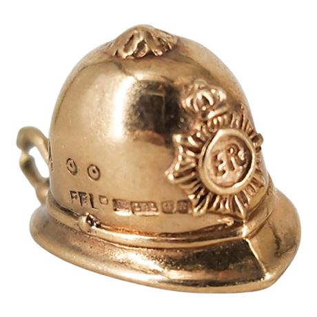 Vintage 14K Gold Bermuda ER British Metro Police Hat Charm