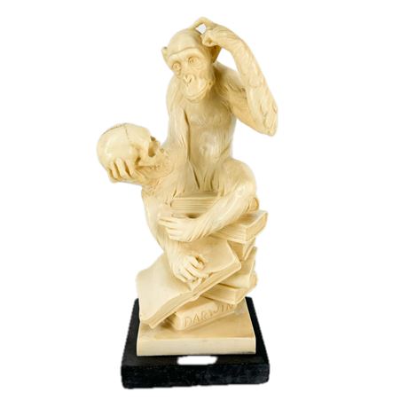 Vintage A. Santani "Darwin's Philosophizing Monkey" Sculpture