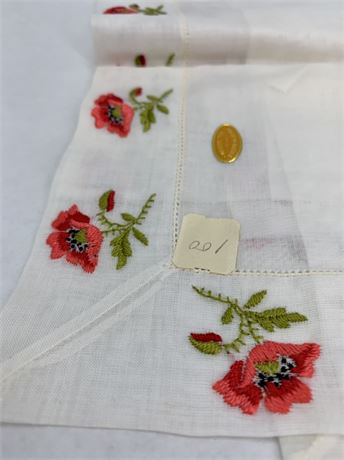 14 NOS Mid Century Swiss & Portuguese Ladies Linen Handkerchiefs