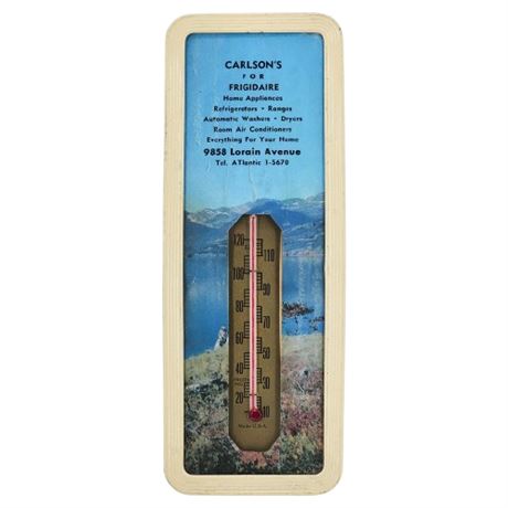 Vintage Carlson's For Frigidaire Cleveland Advertising Thermometer