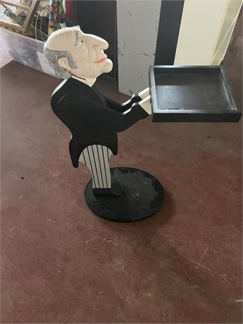 Wooden butler server figure