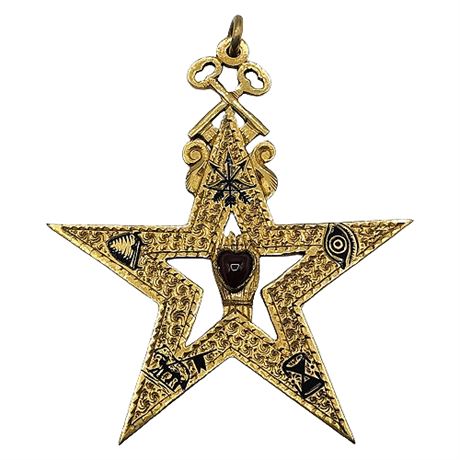 Antique Independent Order of Odd Fellows Thistle Lodge Star Pendant