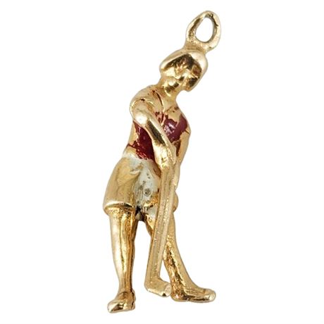 Unmarked Vintage 10-14K Gold Golfer Charm