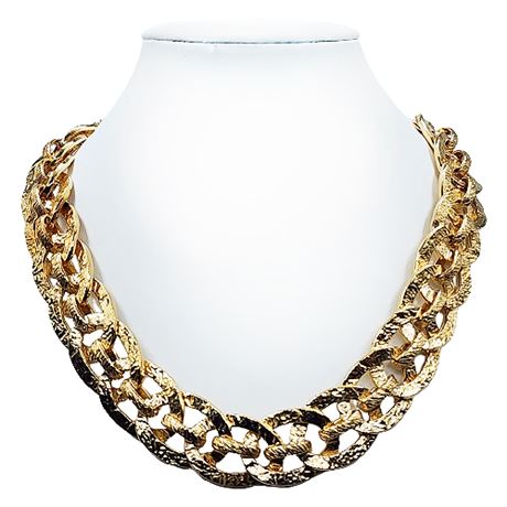 Signed Bronzallure Italy Chunky Chain Necklace