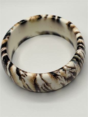 Zebra print lucite bangle bracelet