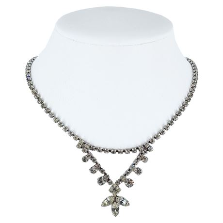 Vintage Prong Set Rhinestone Necklace