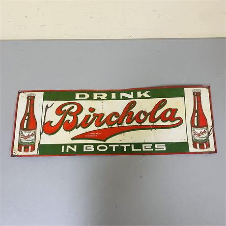 1930’s Birchola 28x10” Advertising Sign