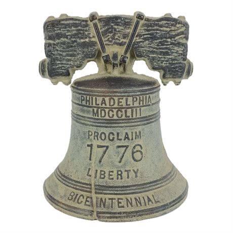 1976 Liberty Bell Bicentennial Cast Iron Bookend – Marked 76-5 / 2773