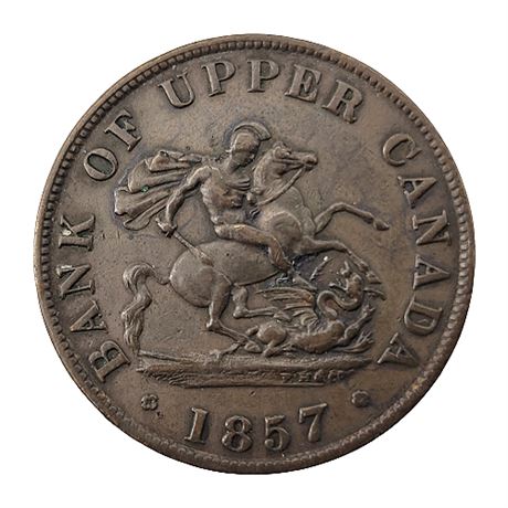 1857  Bank of Upper Canada One Half Penny Bank Token