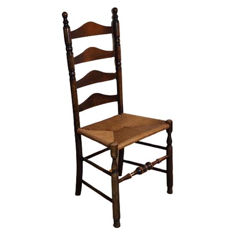 Vintage Rush Seat Ladder Back Chair