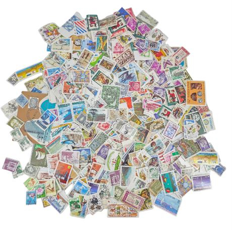 Lot of VTG Mostly Foreign Stamps
